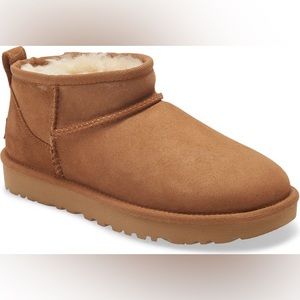 Ugg Mini Boots Chestnut Suede Size 10